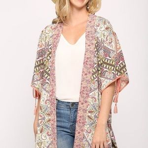 GIGIO Multicolor Boho Womens Kimono NWT